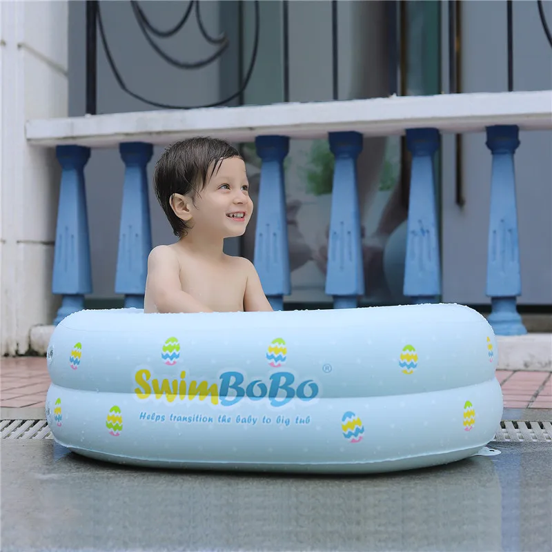 2021 Swimbobo new blue bathtub portable small swim pool shower basin inflatable baby bath tub foldable