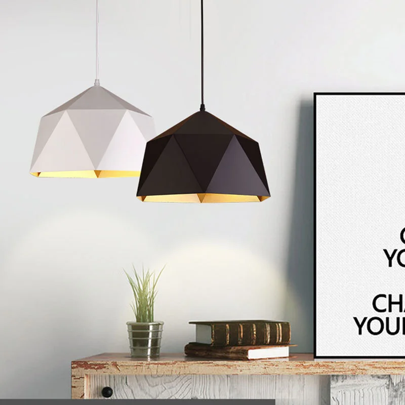 Retro Black Silver , White Industrial Lustre Profile Aluminum Indoor Lighting Pendant Lamp  Pedant Light Chandelier