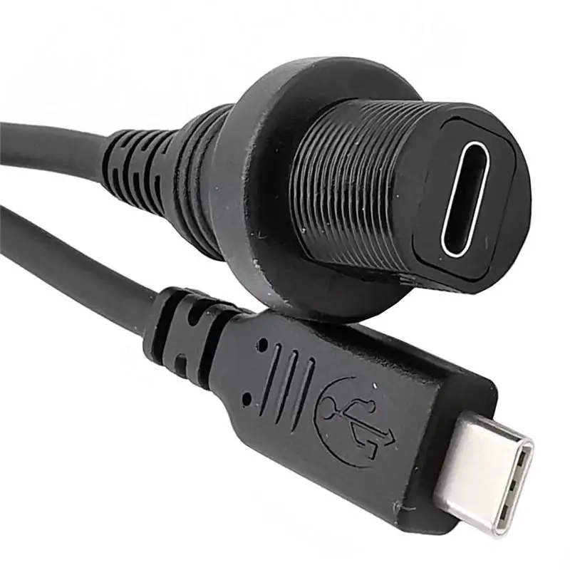 USB C IP67 Waterproof Cable type c 3.1 Male to Female Panel Mount Water Proof Connector Extension cord