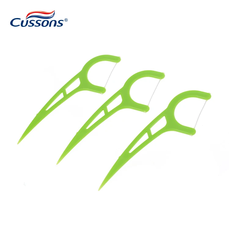 Cheap bulk bottled white plastic dental floss pick with long handle