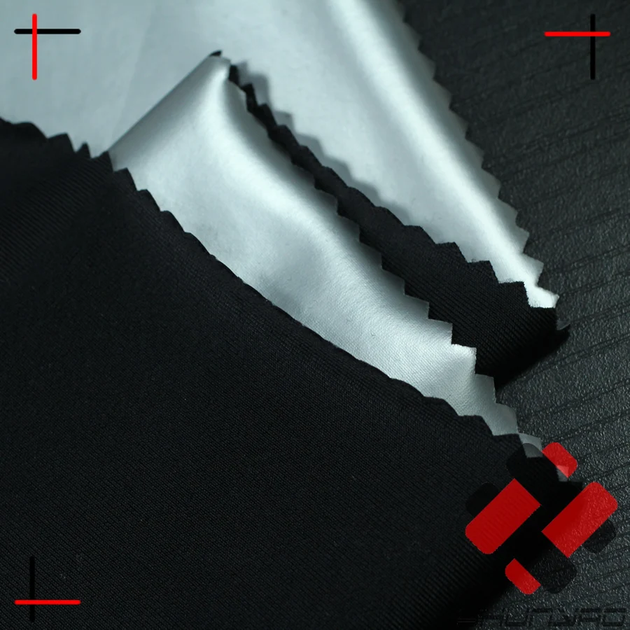 4 way stretch lycra PU silver coated slimming fabric for sport hot garments