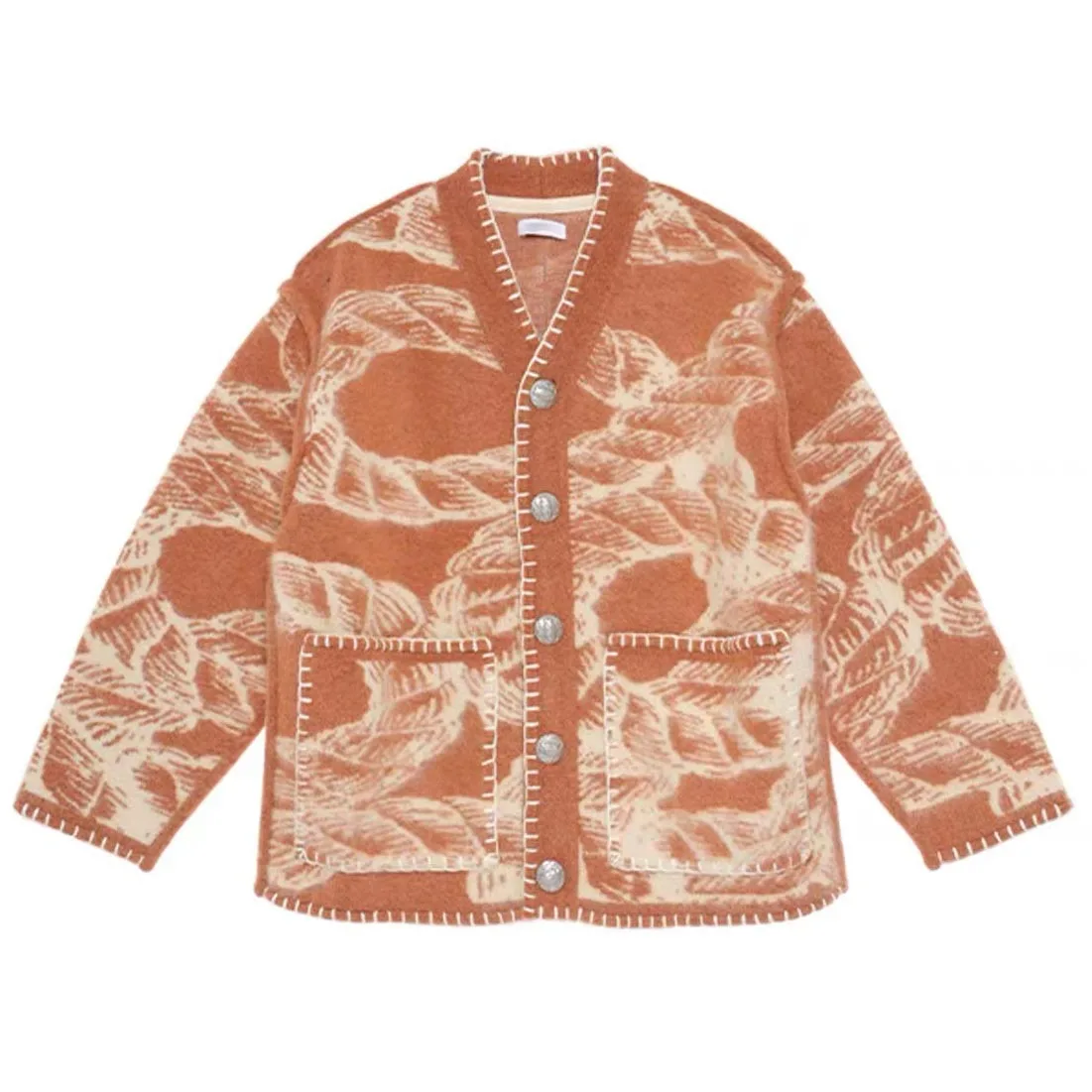 YT Women and Men Vintage Clothes Orange Sweater Long Sleeve Mohair V Neck Knitwear Sweater Black Casual Standard Winter Knitted