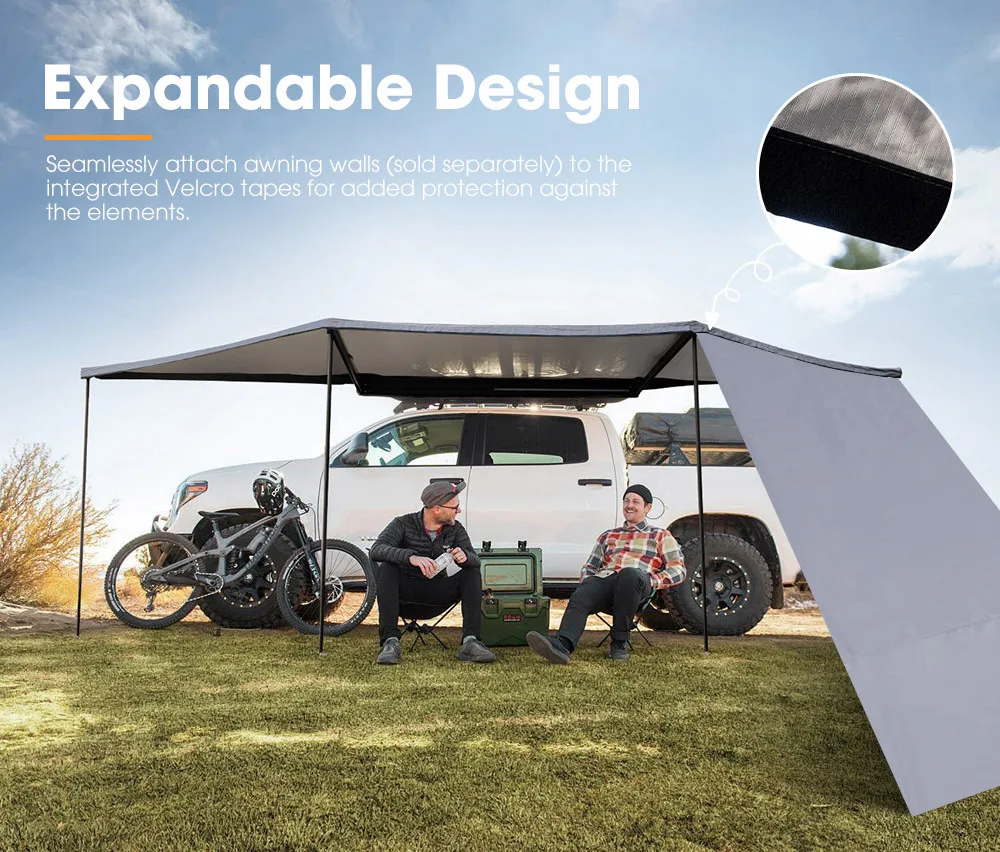 SAN HIMA 4x4 180 Degree Car Side Awning Freestanding Batwing Waterproof Free-standing Awning