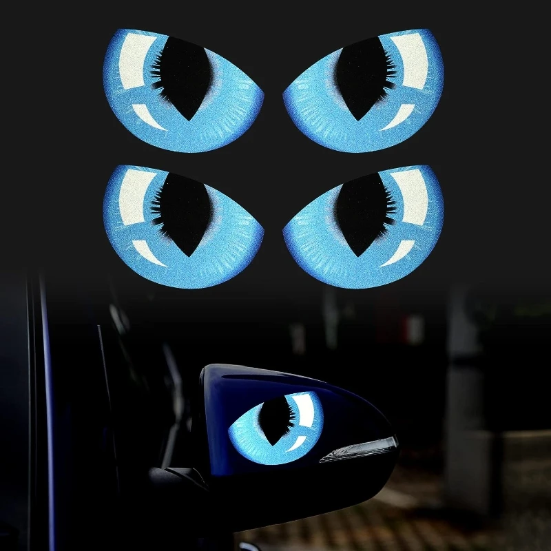 Симпатичные 3D стерео отражающие наклейки «кошачьи глаза» универсальные виниловые декоративные для автомобильного зеркала заднего вида лобового стекла