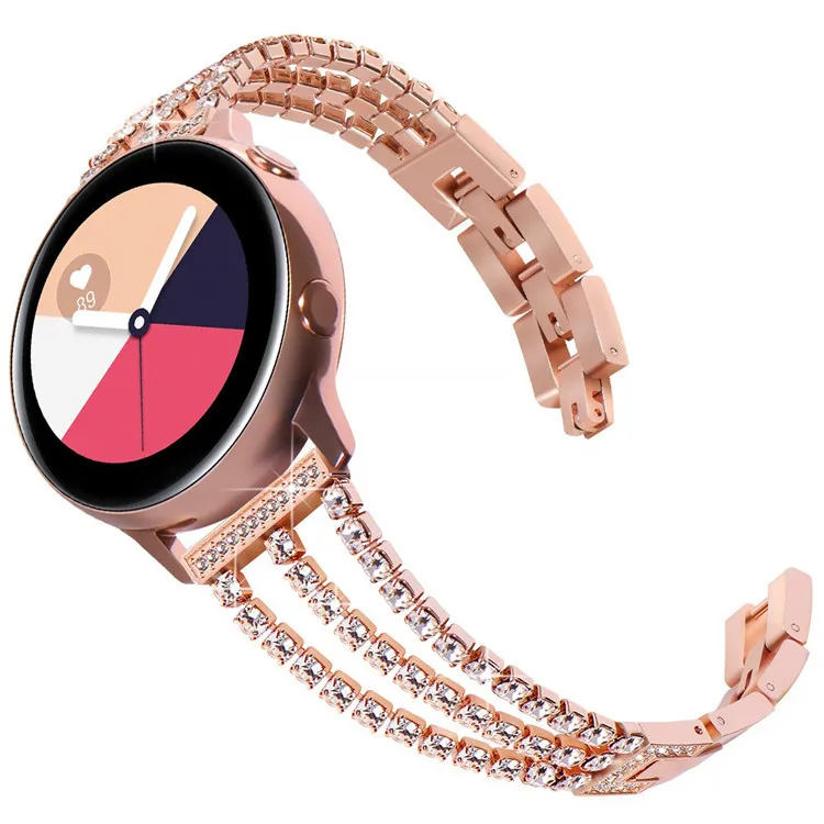 Роскошный ремешок для женщин часов Samsung Galaxy Gear s3 Huawei алмазный сплав из нержавеющей стали