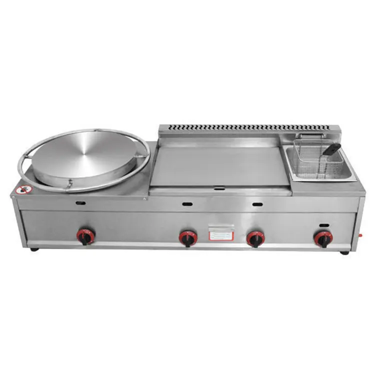 Customize Multifunction Pancake Crepes Maker Machine Commercial Fryer And Kitchen Gas Griddle