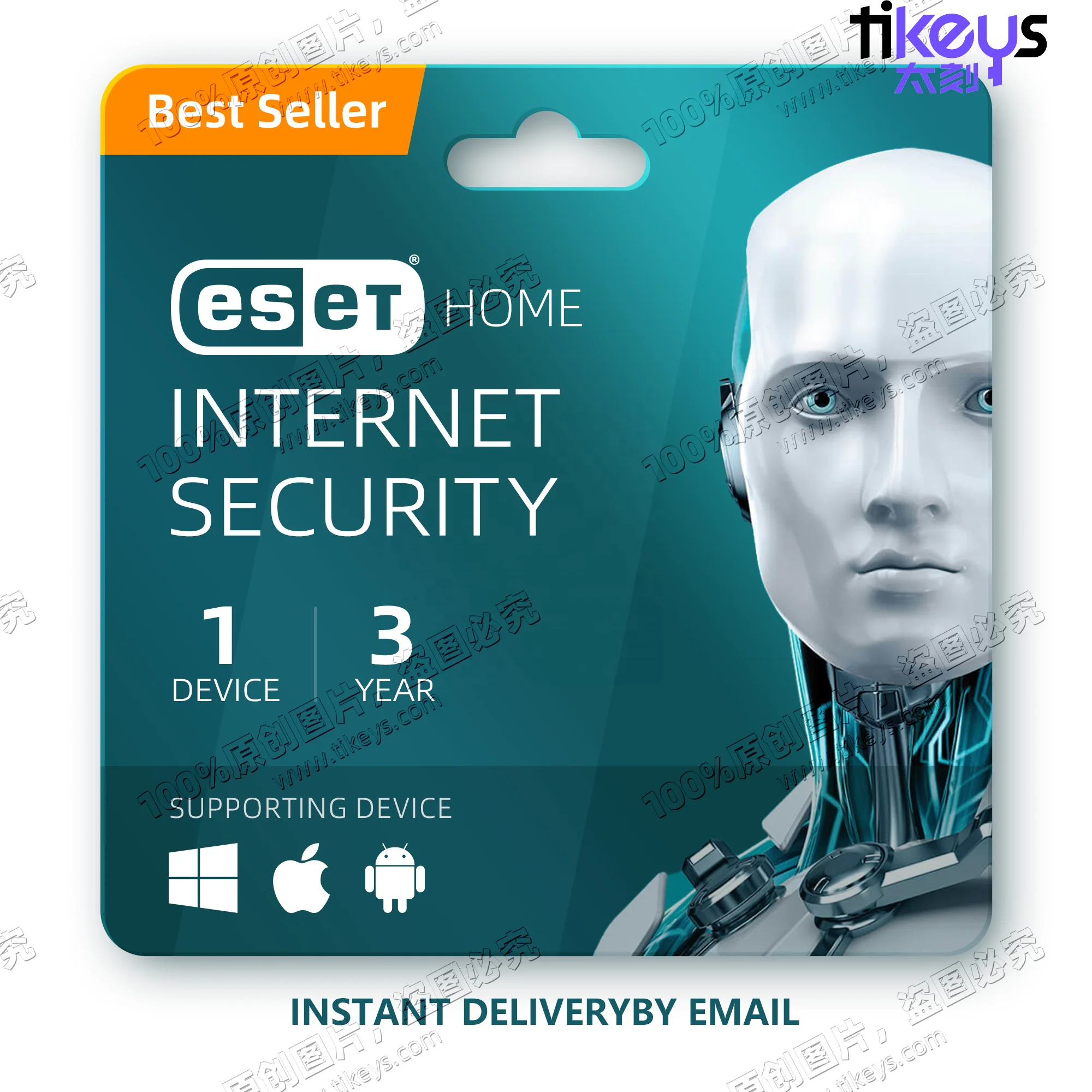 24/7 онлайн Подлинная Лицензия ESET ключ Интернет-безопасности 1 устройство 3 года защита конфиденциальности антивирусное программное обеспечение Nod32 Antivirus
