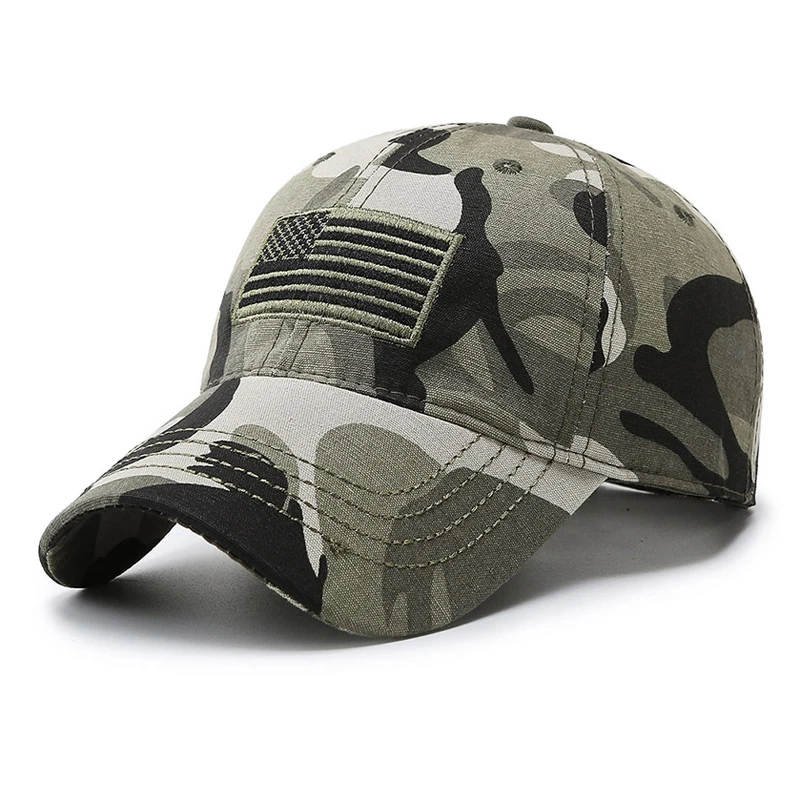 European and American hot products camouflage baseball caps US flag embroidery casual hat United States caps