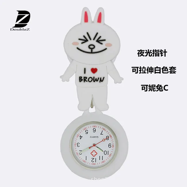 
Wholesale animal Silicone nurse Watch with badge reel 
