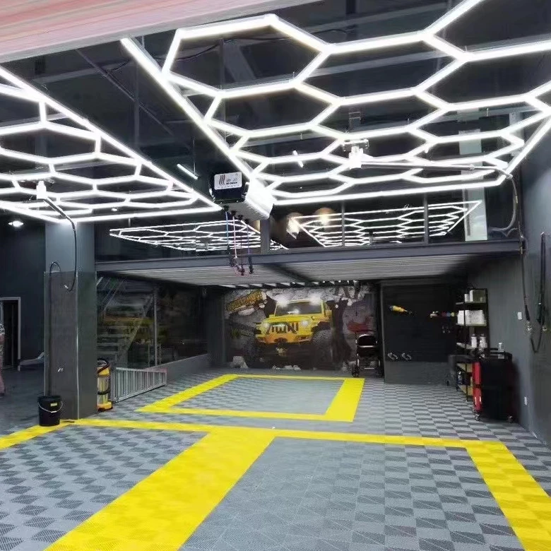 8 feet *15.7 feet deformable led linear high bay lamp hanging hexagon detailing led home hexagon modular ceiling garage light
