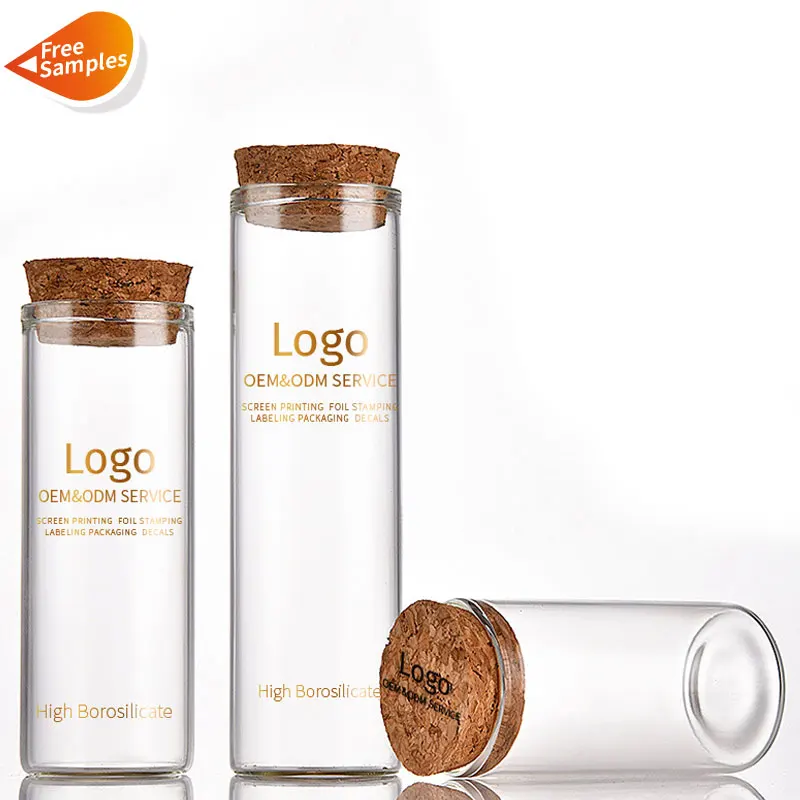 In Stock 30mm Diameter 15ml 25ml 50ml High Borosilicate Luxury Laboratory Use Glass Tube Test Tube Glass Vials with Cork