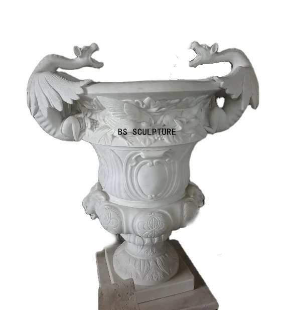 Элегантный Резной Белый Мраморный Цветок дракона садовая