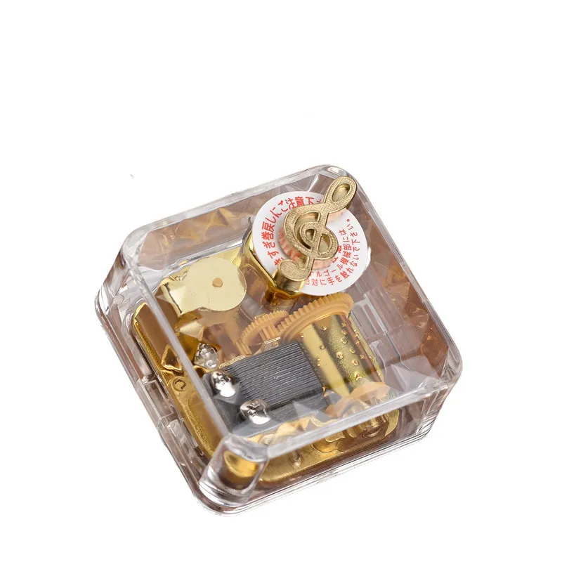 Acrylic Music Box Square  shape With Wind Up Mechanism
