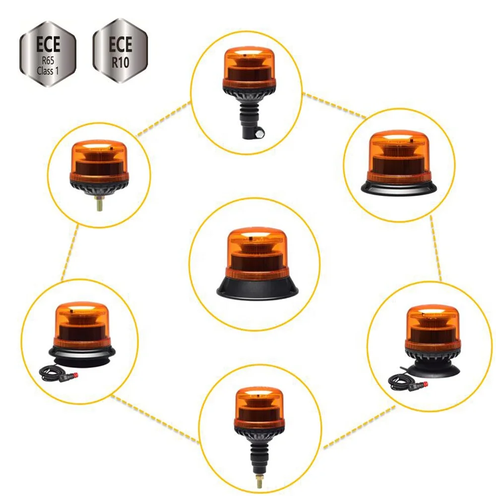 Factory Directly Sales Warning Flashing Led Rotating Car Warning Lights R65  Beacon flattop visible beacon