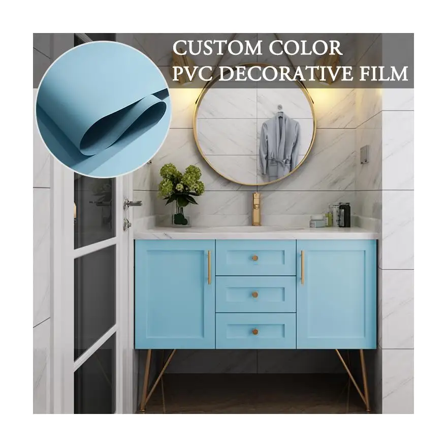 
0.35mm Solid Color Blister Decorative Foil Customized deco film Bright Luster Decor Sheet for Furniture and Steel Door 