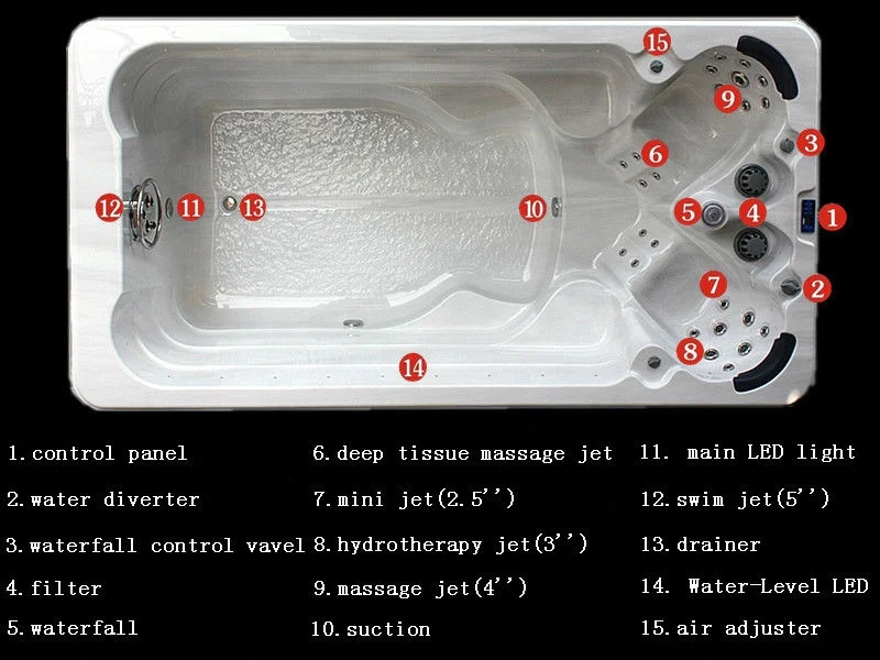 Luxury acrylic bathtubs bathtubs & Whirlpools swim spas outdoor spa swimming pool spa tubs large hot tub swim spa