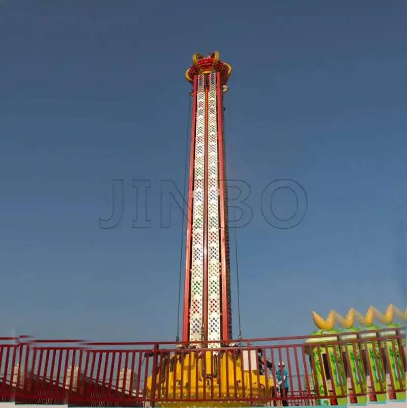 Jumping park thrilling rotate free fall drop tower drop tower amusement rides for sale entertainment equipment jumping