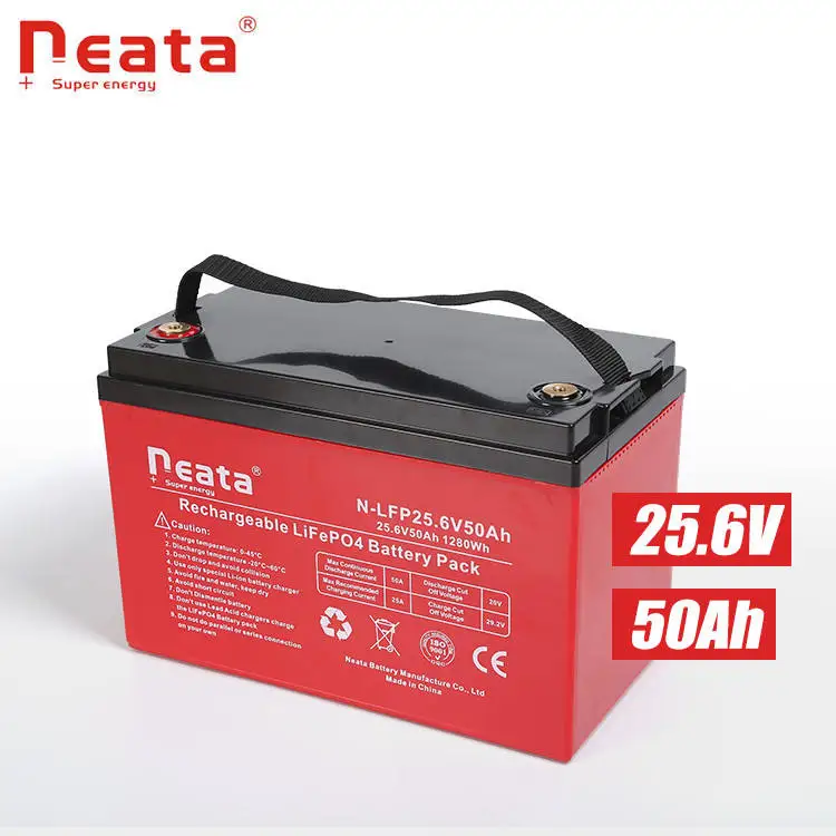 Neata оптовая продажа, резервное питание для электрической системы F12 M8 призматический Lifepo4 25,6 В 50ah литий-ионный аккумулятор