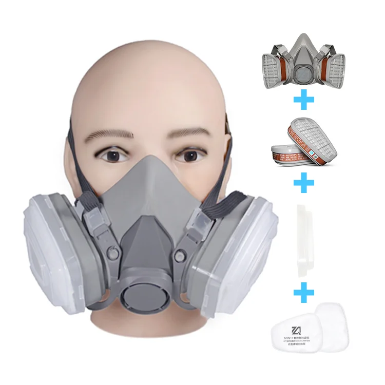 Wholesale High Quality Chemical Respirator Reusable Half Face Painting Gas Mask With Double Filters