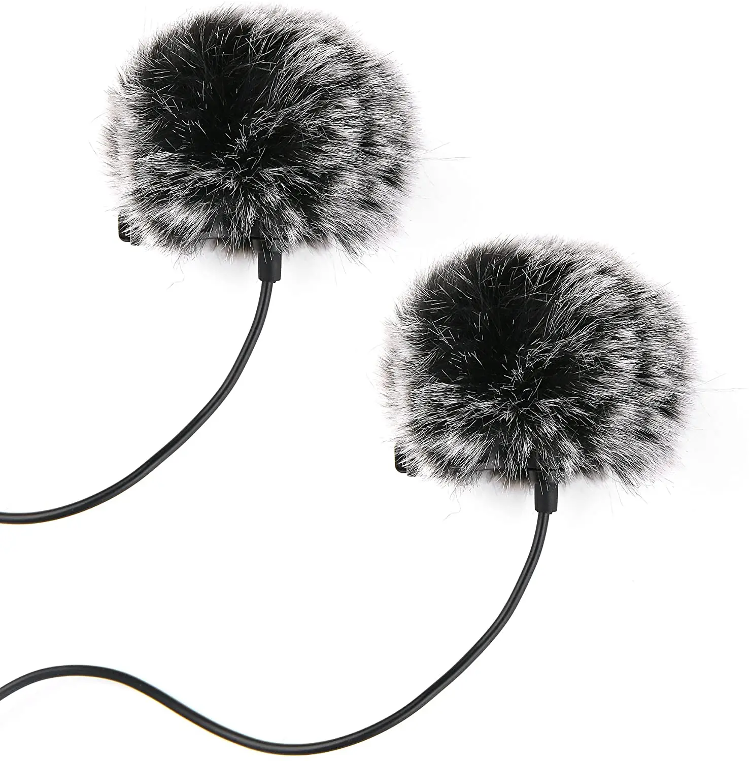 Riqiorod Dual Lavalier Microphone, 20FT Lapel Interview Clip-on Mini Omnidirectional Condenser Mic with TRRS to TRS Adapter Comp