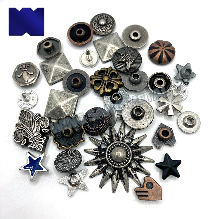 China wholesale brass copper clothing bag hardware accessories decoration rivet button for leather handbag