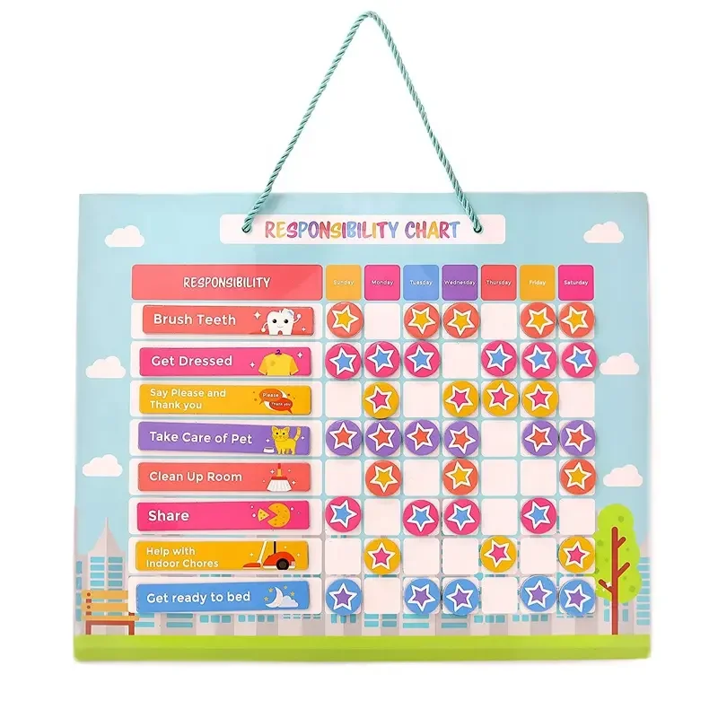 Shape Large Magnetic Responsibility Behavior Reward Chore Star Chart Board for Kids Fridge Magnets Magnetic Sticker