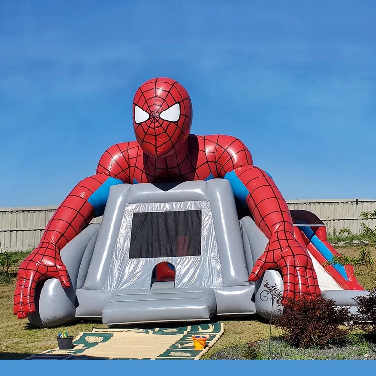 wholesale high-quality commercial Bounce House Inflatable Spiderman Bouncy Castle Air Bounce With Slide