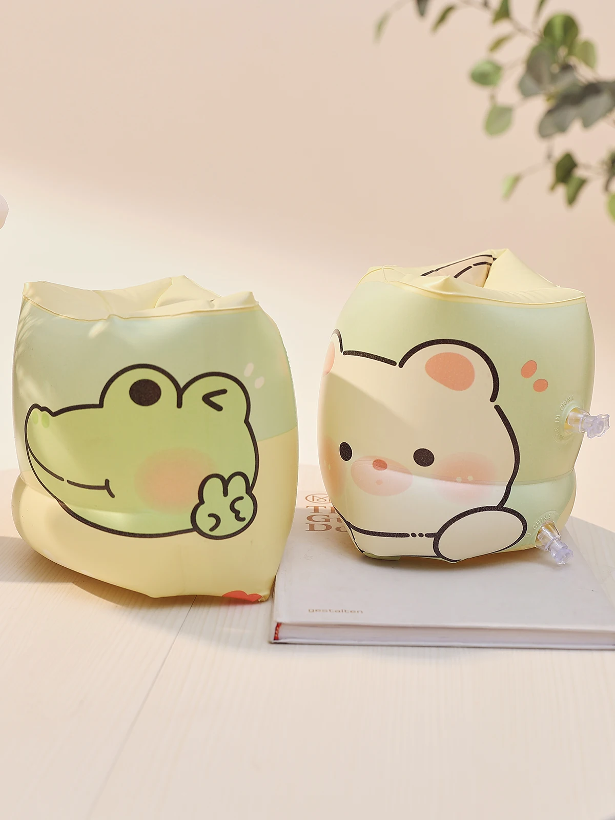 Inflatable Floating Sleeve Kids Adults Cartoon Print PVC Double Layers Air Bag Swimming Arm Band Ring
