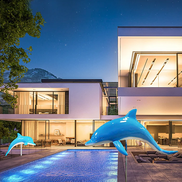 3d led motif animal shape sculpture Special hot selling dolphin lamp motif light outdoor decoration landscape lighting