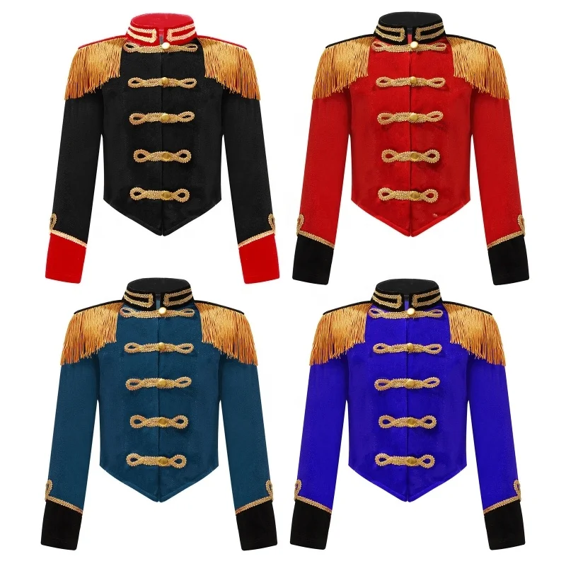 4-16 Wholesale Dance Clothes Jacket Red Kids Dancewear Manufacturer Girls Cosplay Stage Performance Wear Dance Costume