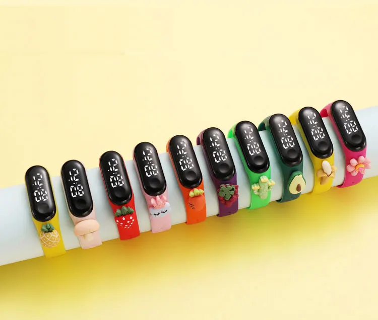 Kids Wholesale Silicone Cartoon LED Children WristWatch Reminder Unique Kids digital Watches Sport Girls Boys Watch