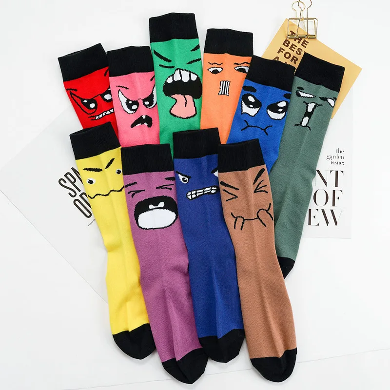 Funny happy comics men fashion cotton custom tube crew designer meias ankle anime cartoon socks