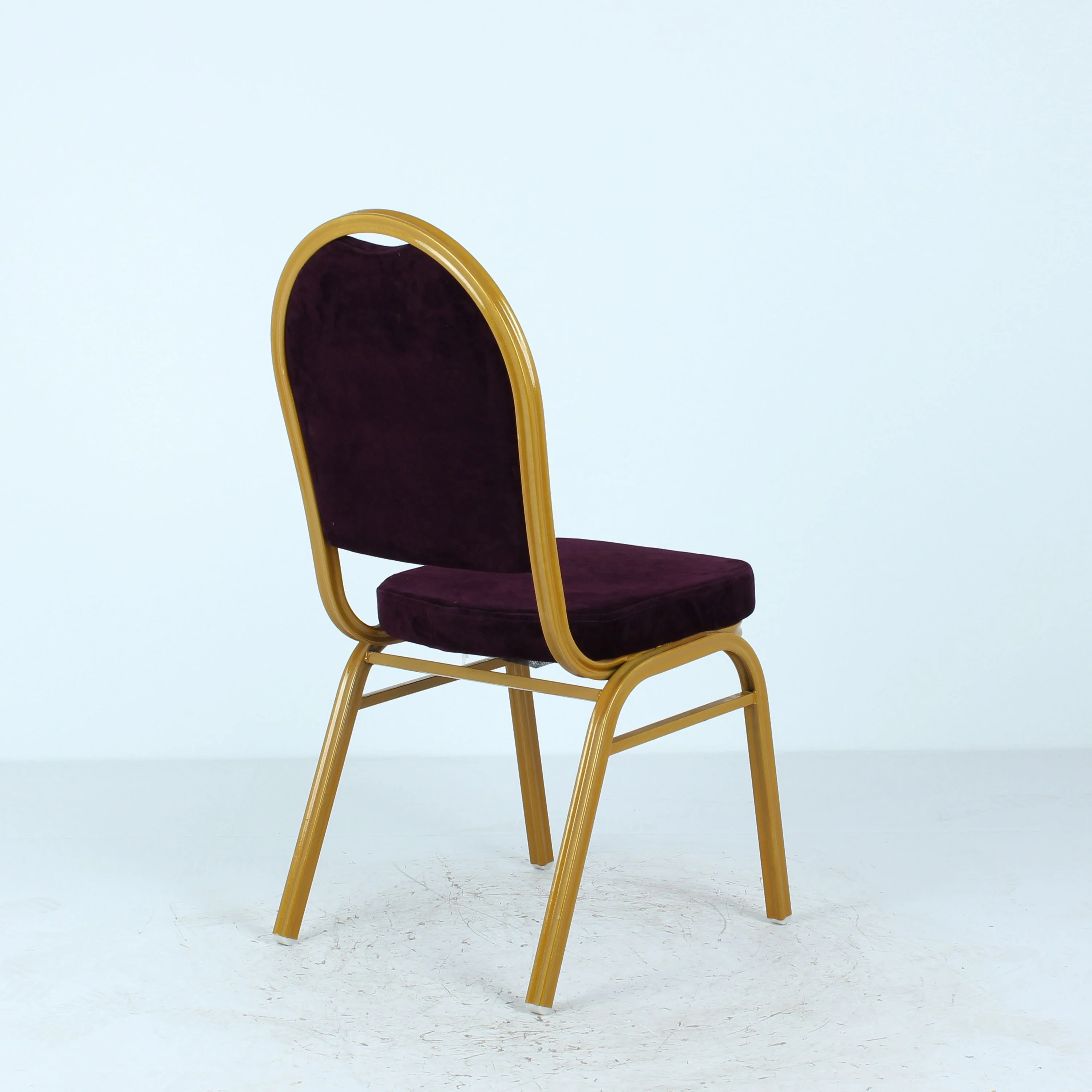 Velvet banquet with seat cushions aluminum stacking steel metal banquet chair