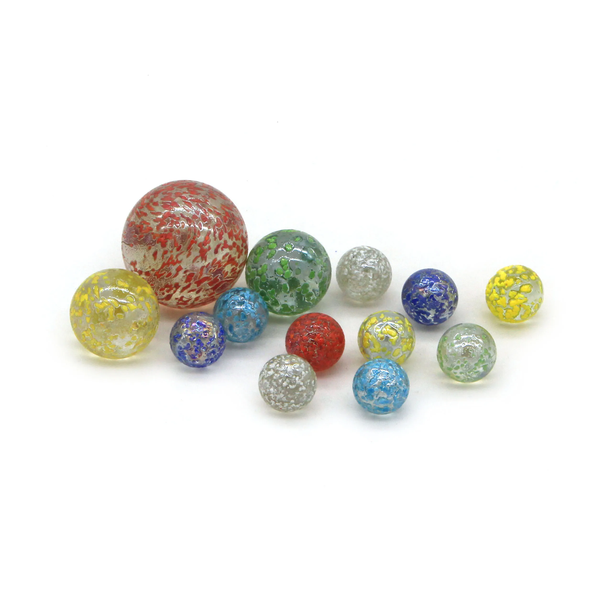 wholesale new design colorful 14mm,16mm,19mm,25mm,30mm color point glass marble toy