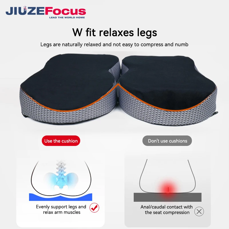 Seat Cushion Pillow for Office Chair Memory Foam Firm Coccyx Pad for Tailbone Sciatica Lower Back Pain Relief