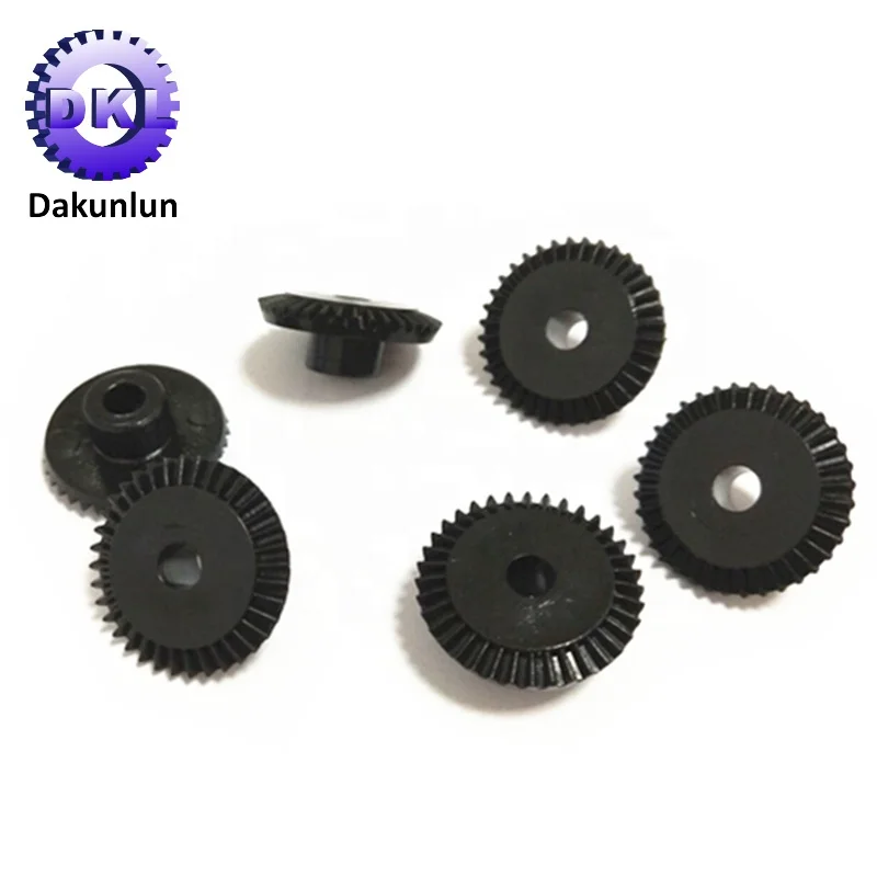 High Precision Black ABS Small Plastic Spiral Bevel Gear Pinion