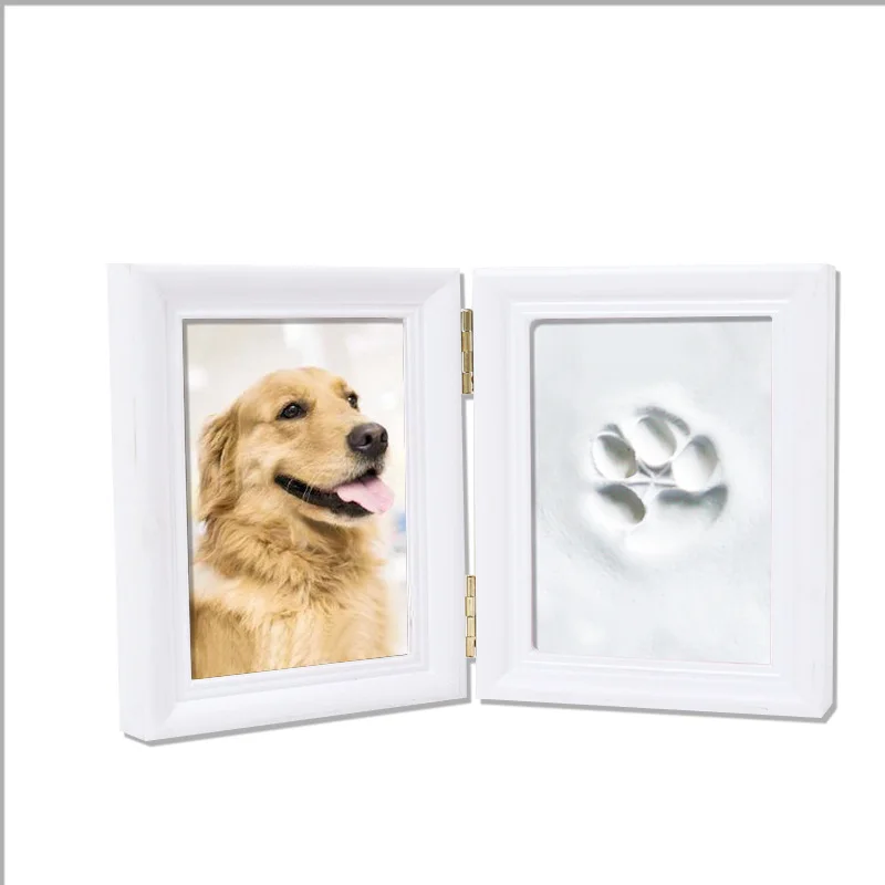 New Baby hand and footprint kit clay 2 opening picture frame for Pet Dog Cat New Mom Gifts baby keepsake ink pad for kids