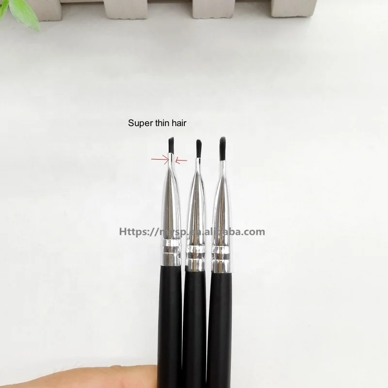 Very Sharp and Thin Hair for Sharp Lines Tinting Concealing Super Thin Flat Angle Round Eyebrow Eyeliner Concealer Brush