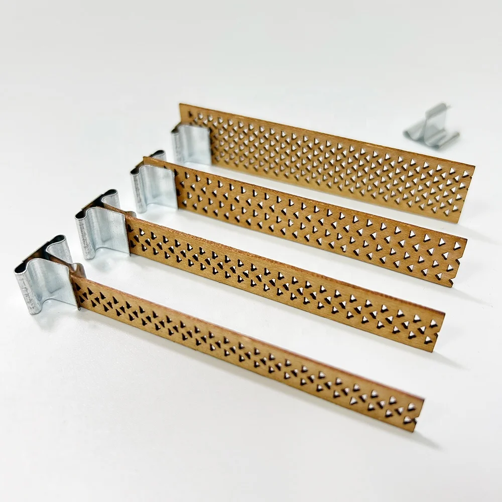 Smokeless Wooden Wicks with Booster Crackling Wood Wick with Metal Clips for Candle Making and DIY Candle Craft