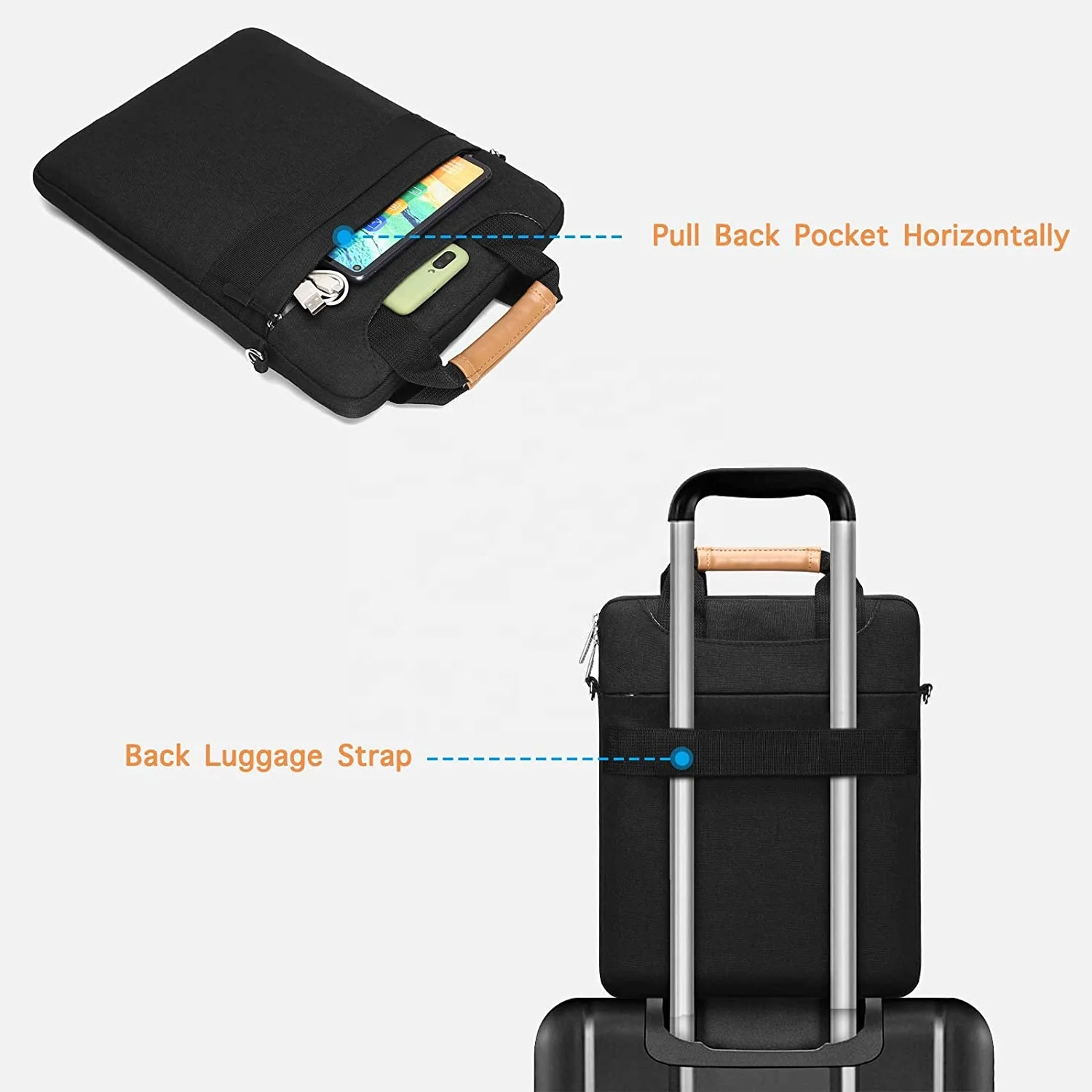 Tourbon 2021 Men Vertical Laptop Messenger Ipad Shoulder Bag Compatible with MacBook Pro 14 inch MacBook Air/Pro 13-13.3 inch