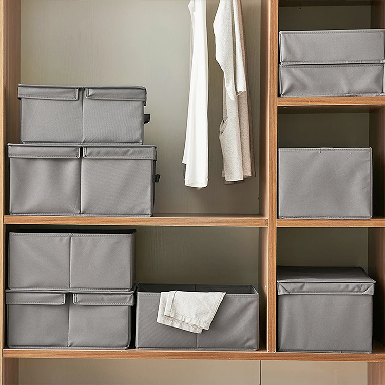 Home Foldable Non Woven Fabric Cute Organizer Small Toy Storage Box With Lids