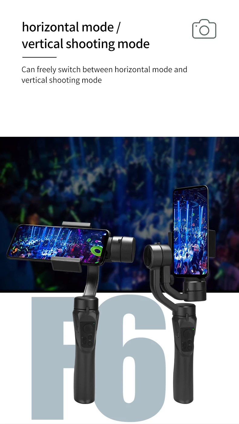 F6 Handheld Mini Gimbal Stabilizer For Video Camera Smartphone For Gopro Mi Action Camera Handheld Camera Gimbals Stabilizer