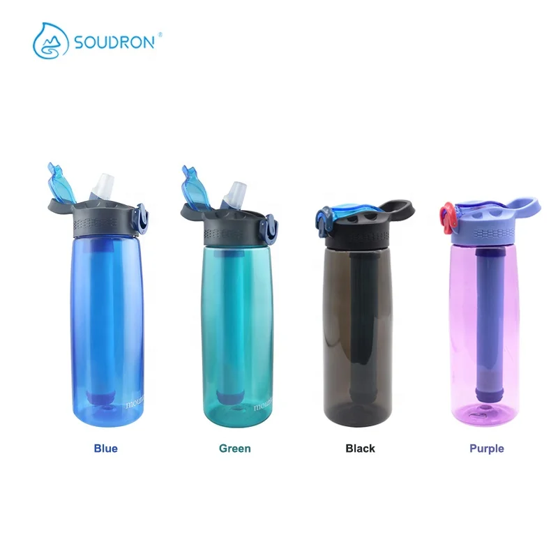 SOUDRON Tritan BPA-Free 650ml Alkaline Filtered Water Bottle Outdoor Sporting Camping Survival Drinking  Water Bottle