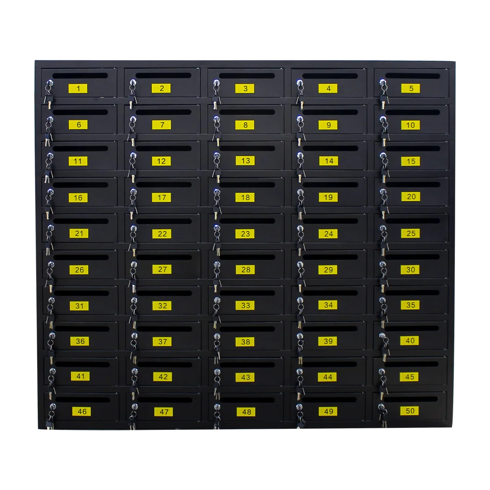 50 Doors Private Home Outdoor Package Stainless Steel Large Parcel Delivery Drop Post Mail Letter Box