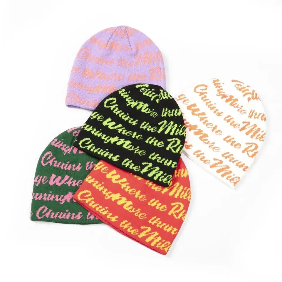 Aung Crown wholesale winter and summer red yellow green orange pink white black women cap mens beanie hat mens