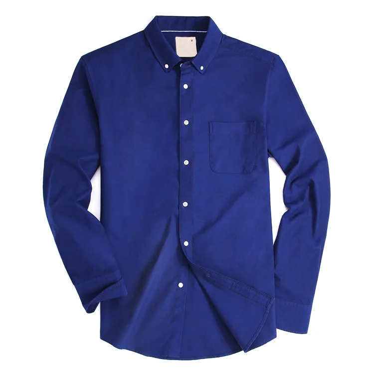 OEM хлопок полиэстер высокое качество приталенная Повседневная деловая рубашка с длинным рукавом для мужчин