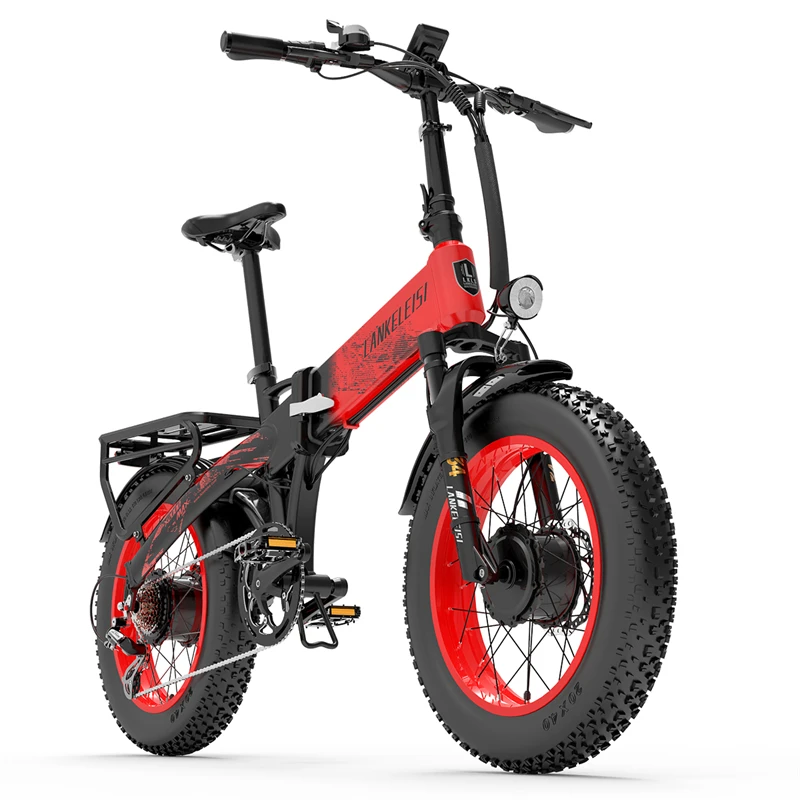 Lankeleisi X2000 MAX Электрический велосипед 2*1000 Вт двухмоторный 20-дюймовый складной электровелосипед 48 В 20 А · ч электрический с толстыми шинами