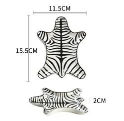 Tiger Design Decorative Ceramic Ring Tray Earring Storage Craft Trinket Display Tray Candle holder