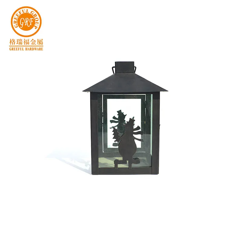 Candle Lantern With Snow man For Mini LED Candles of Classical Ornaments Home Decoration Art Gifts In Outdoor Garden Wedding