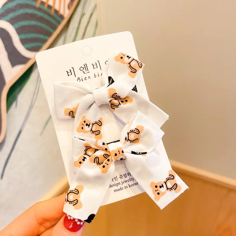 Маленькая Очаровательная шпилька для волос с бантом из ткани B маленьких девочек милая универсальная